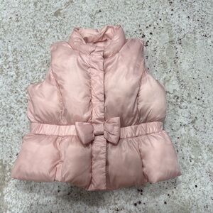 GAP Baby Pink Puffer Vest with Bow